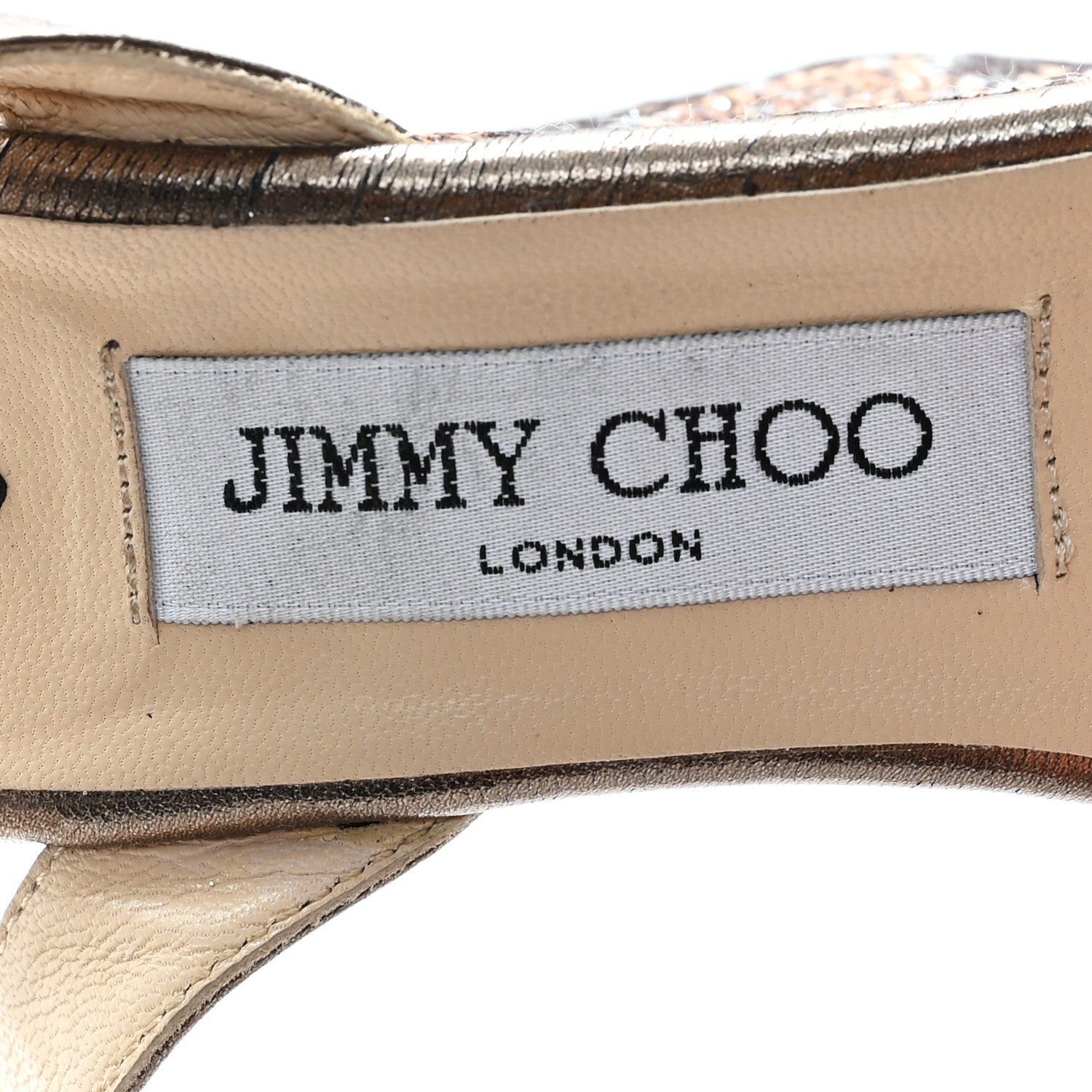 Jimmy Choo Glitter Fabric Metallic Calfskin 120 Wedge Sandals 38 Gold 8 of 8