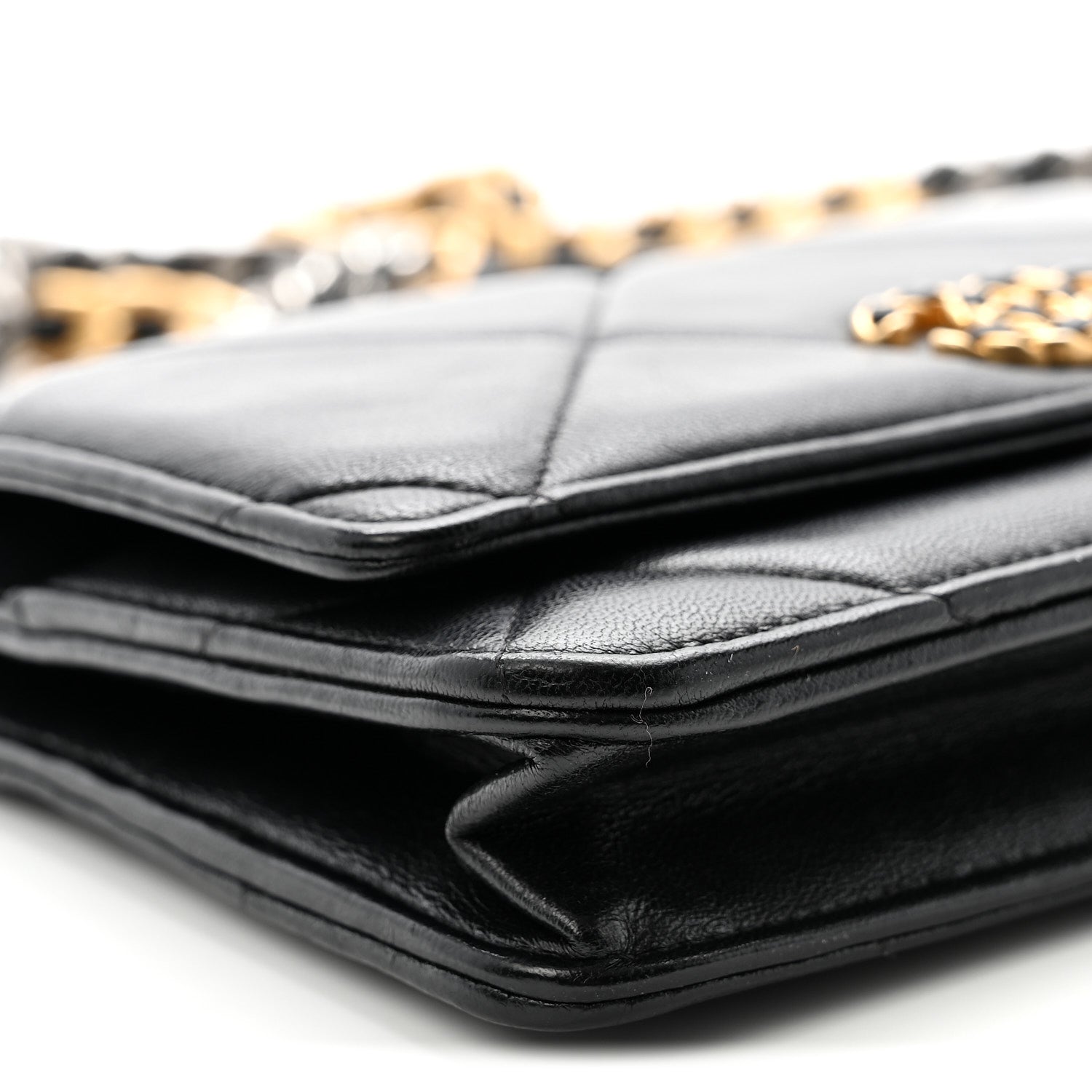 Chanel Lambskin Quilted Chanel 19 Wallet On Chain WOC Black 10 of 12