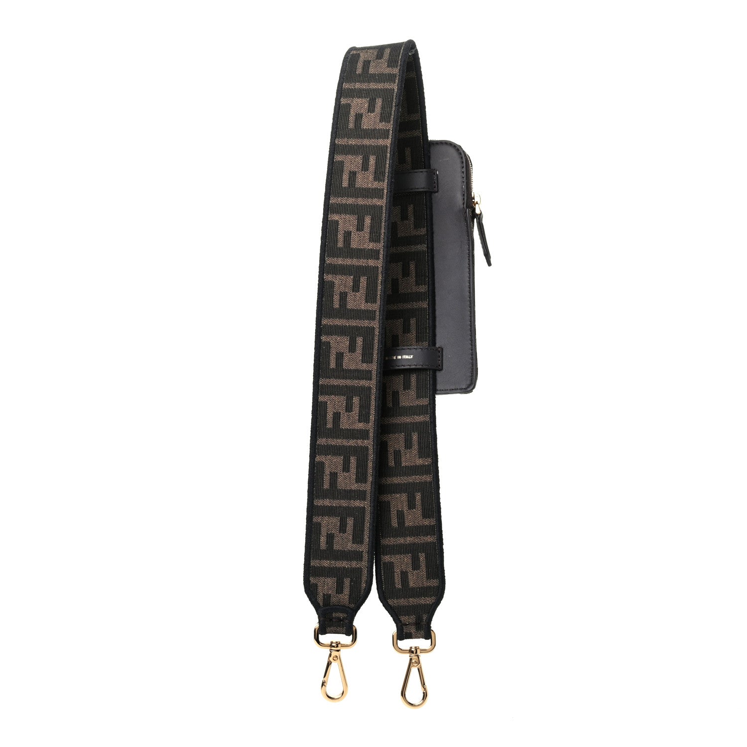 Fendi Fabric Jacquard FF 1974 Cell Pocket Strap You Tobacco Moro Black 2 of 9