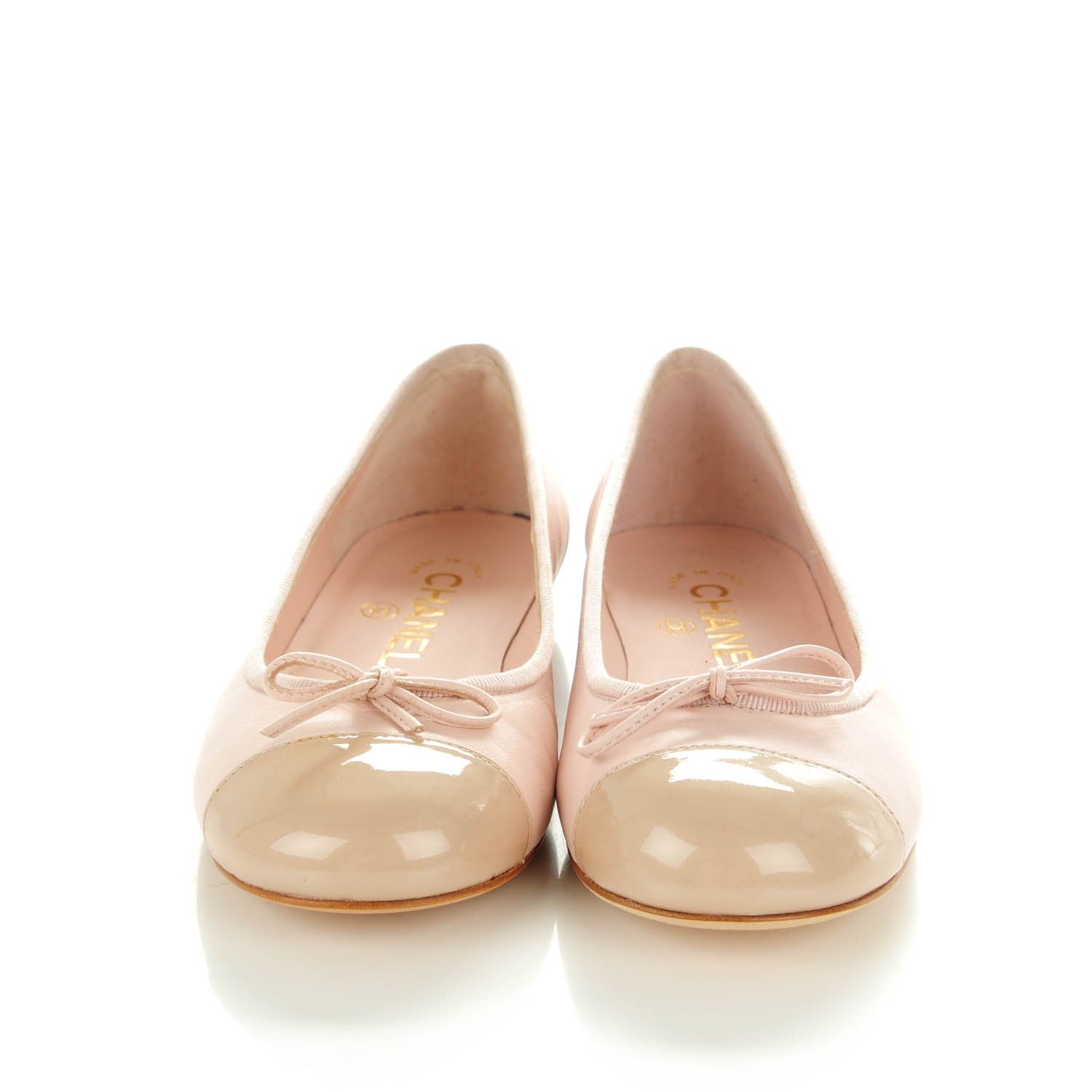 Chanel Lambskin Patent Cap Toe CC Ballerina Flats 35.5 Rose Clair 2 of 8