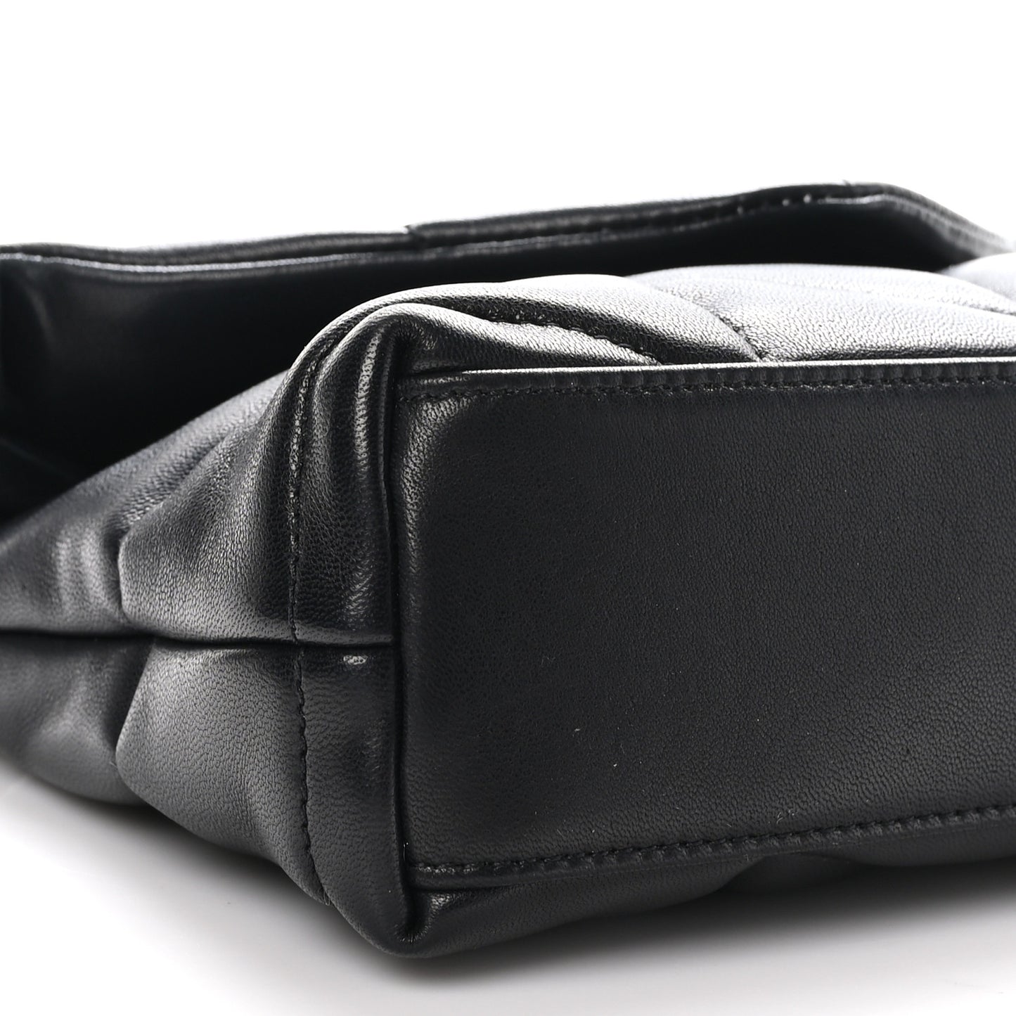 Lambskin Quilted Toy Loulou Puffer Monogram Chain Satchel Black