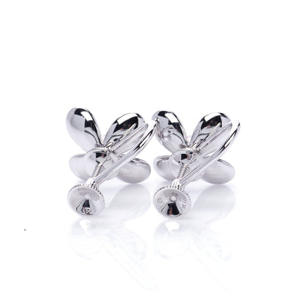 Mikimoto 18K White Gold 4.5mm Akoya Pearl Flower Screw-Back Earrings 4 of 5
