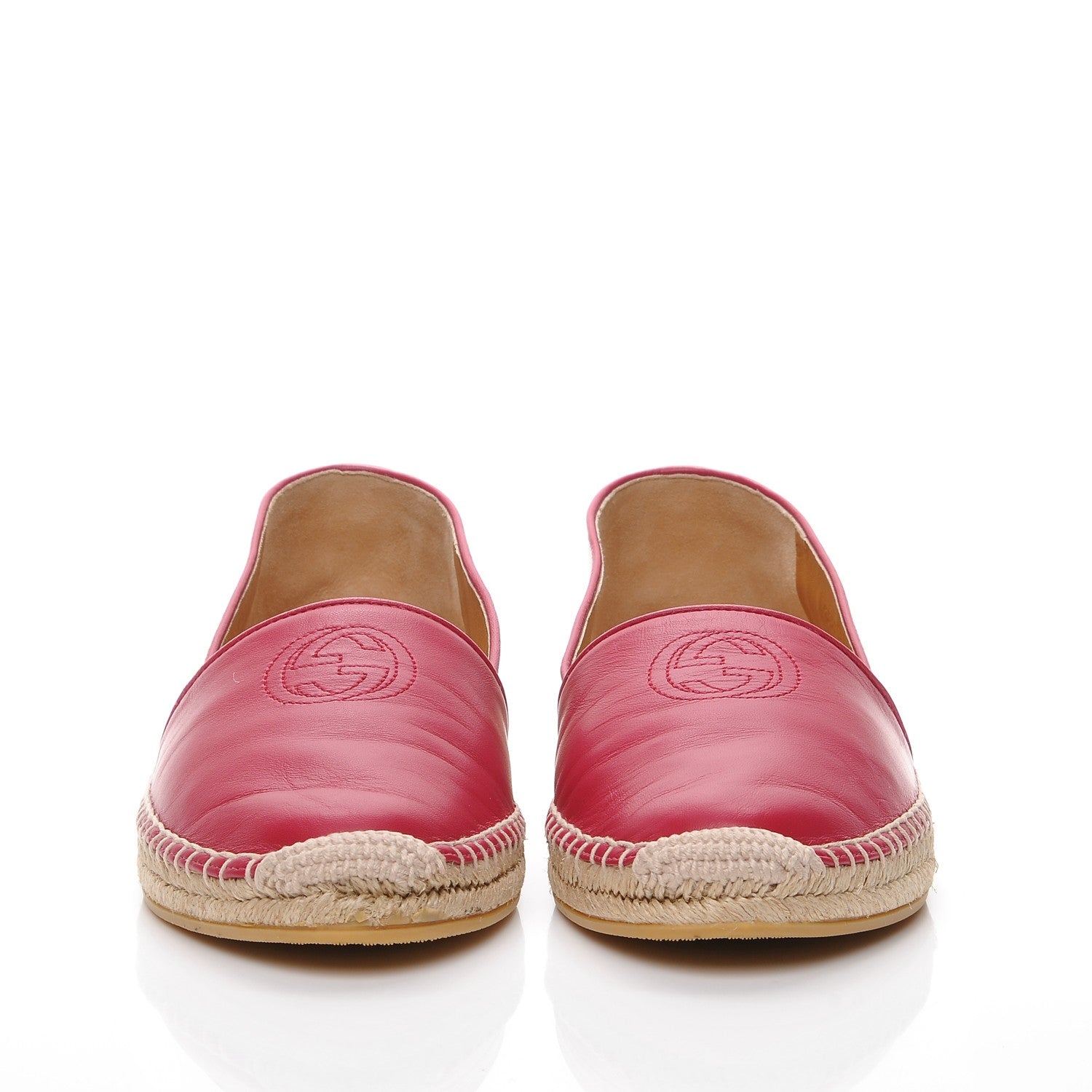 Gucci Calfskin Canvas Espadrilles 37.5 Greggio Petunia 2 of 8