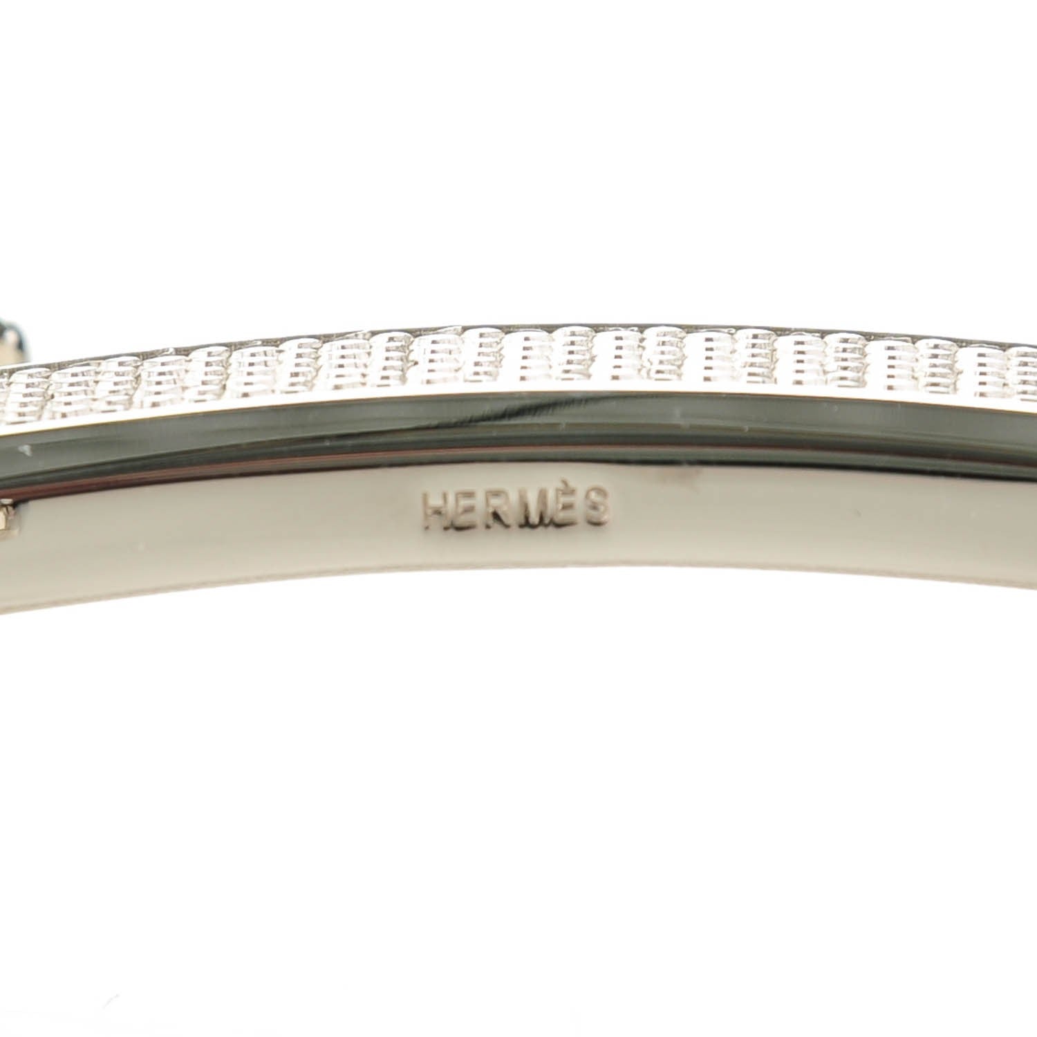 Hermes Palladium Guilloche 32mm H Belt Buckle 4 of 5