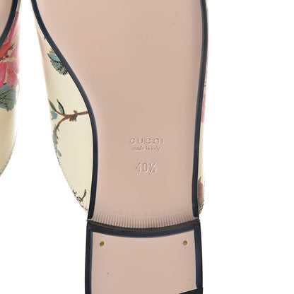 Gucci Calfskin Stamp Allover Rose Princetown Slippers 40.5 Ivory Multicolor 6 of 8