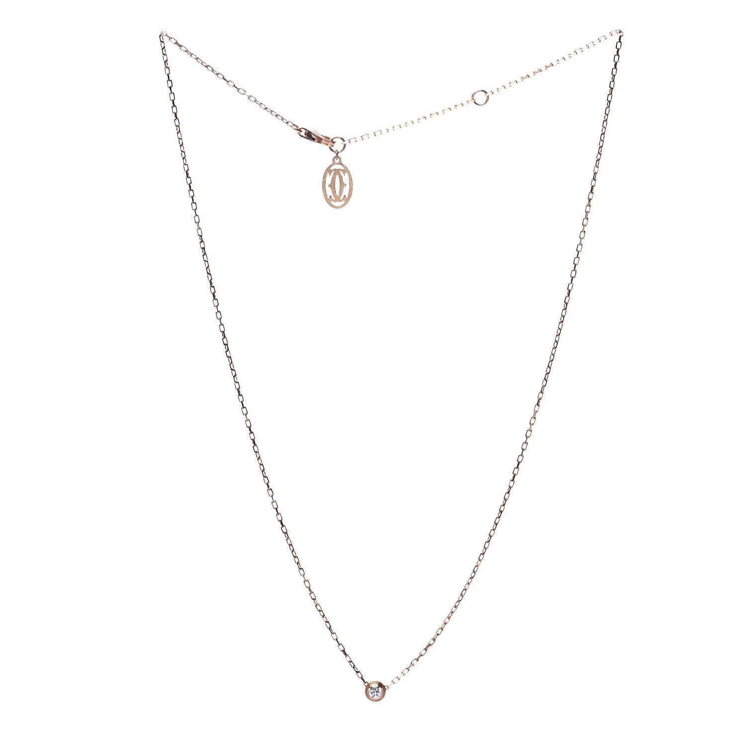 Cartier 18K Pink Gold Diamond SM D'Amour Pendant Necklace 3 of 7