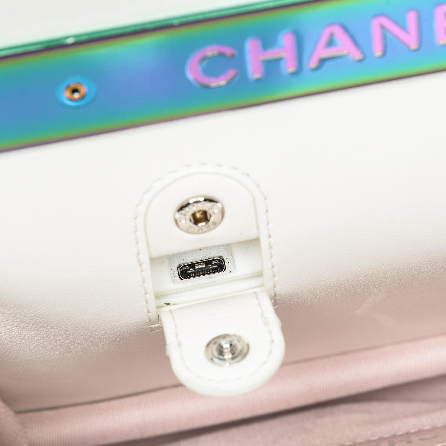 Chanel Lambskin LED Iridescent Metal Small Boy Flap White Multicolor 8 of 12