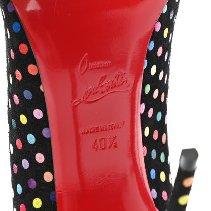 Christian Louboutin Suede Polka Dot Hot Chick 100 Pumps 40.5 Black Multicolor 6 of 8