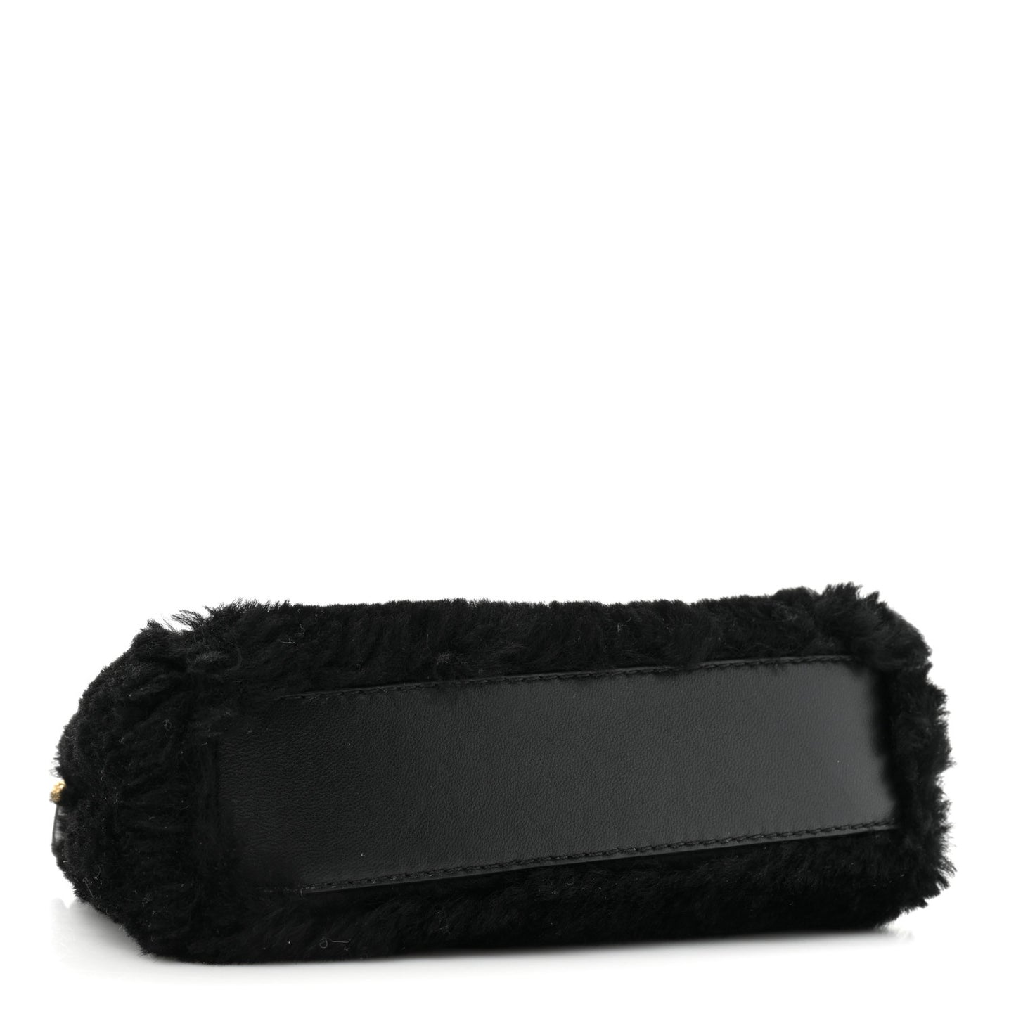 Shearling Shiny Nappa Micro Peekaboo Iconic Satchel Black
