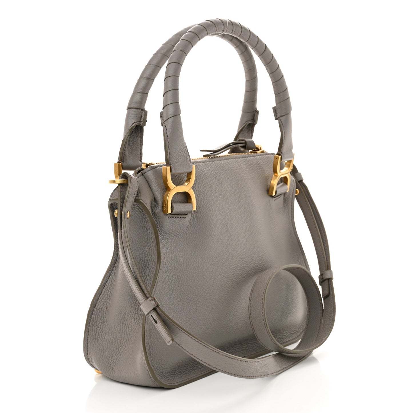 Calfskin Small Marcie Satchel Cashmere Grey