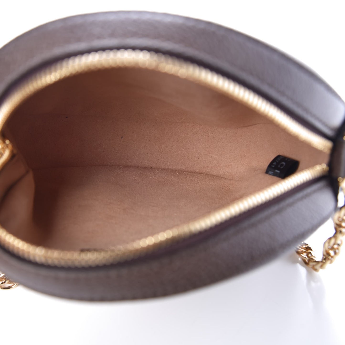 GG Supreme Monogram Web Mini Ophidia Round Shoulder Bag Brown