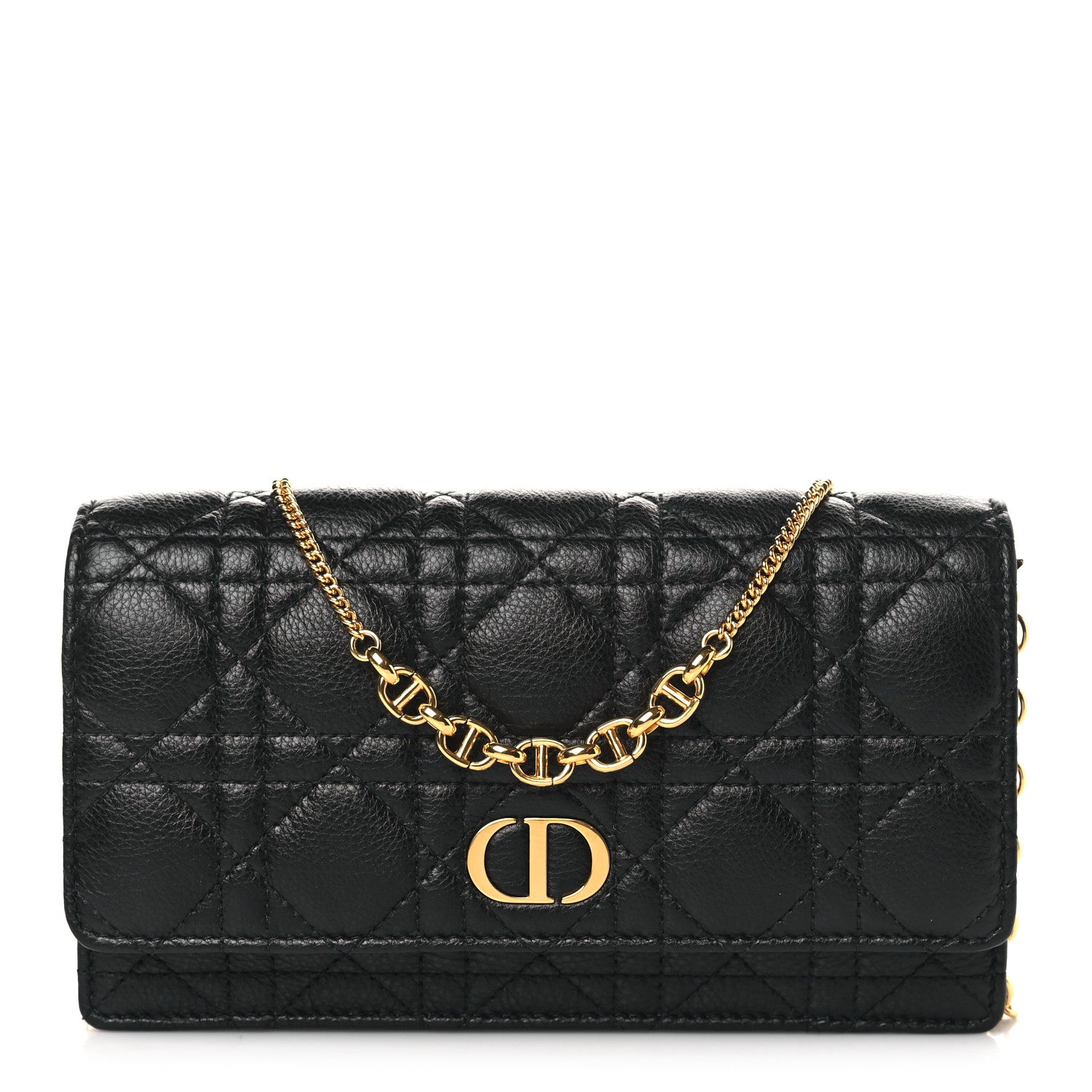 Christian Dior Supple Calfskin Caro Pouch with Chain Black 1 of 10