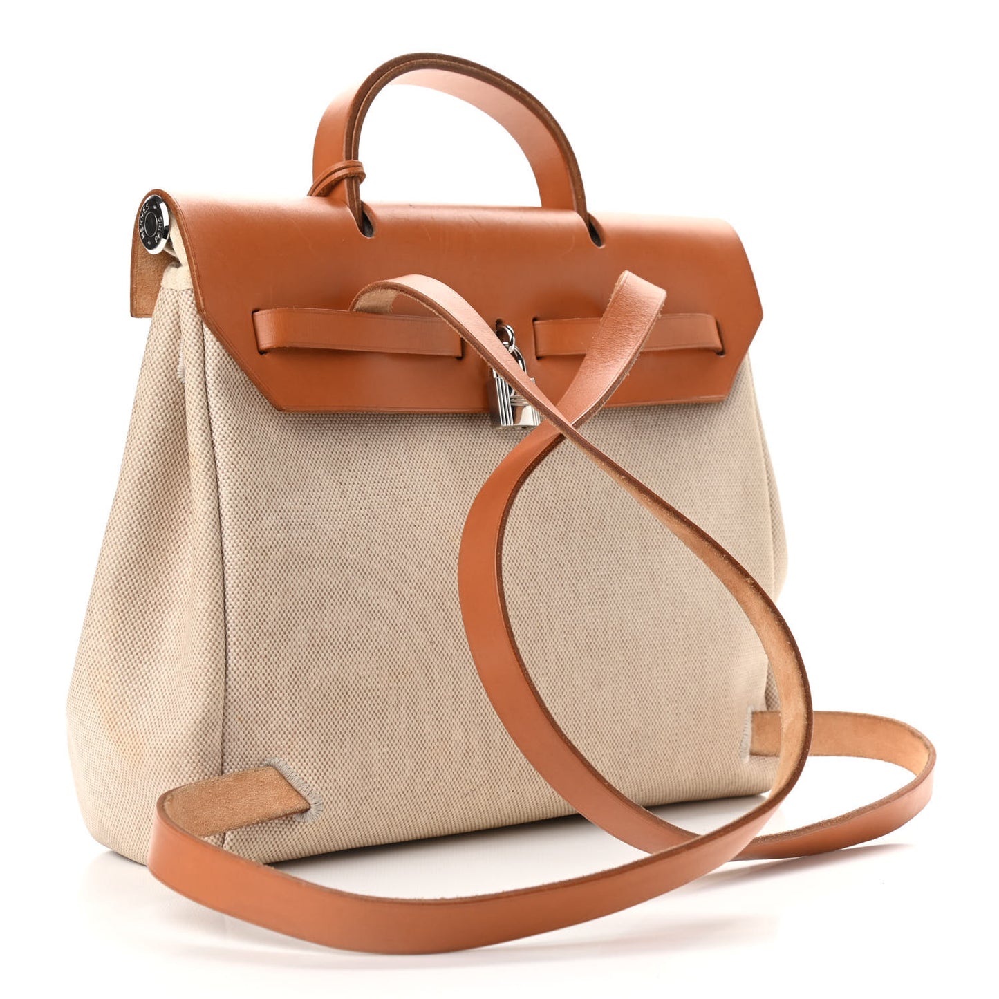 Toile Vache Calfskin Herbag 30 PM Backpack Natural