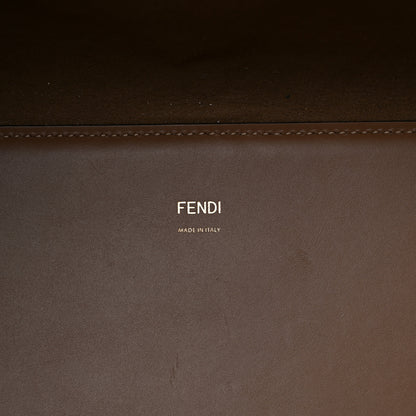 Fendi Shearling Vitello King Logo Medium Fendi Sunshine Shopper Tote White 6 of 14