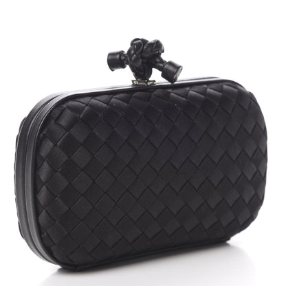 Bottega Veneta Satin Intreccio Impero Knot Clutch Black 3 of 6