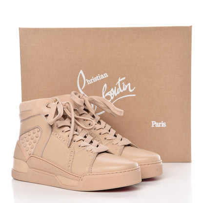 Christian Louboutin Calfskin Crosta Patent Spikes Mens Loubikick Flat Sneakers 41 Nude 8 of 8