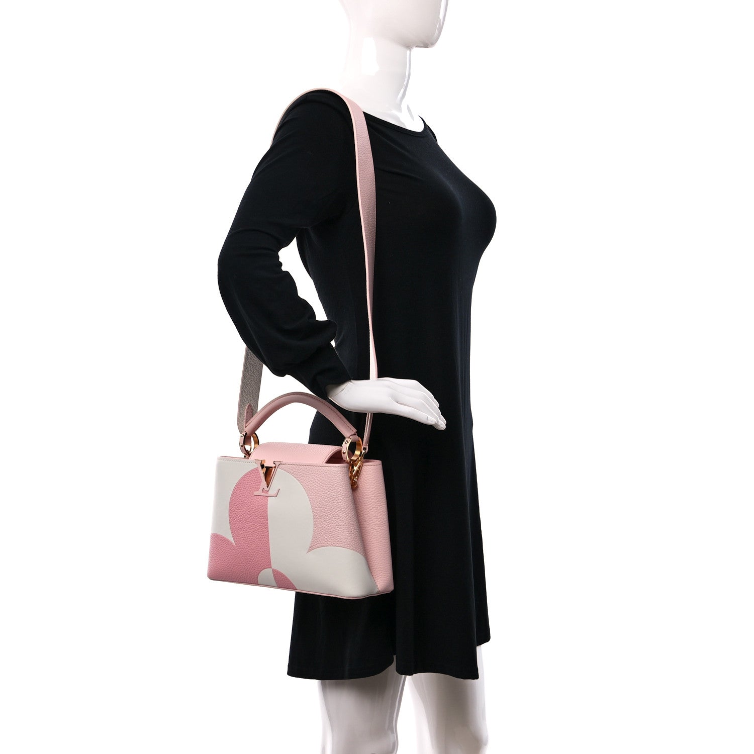 Louis Vuitton Taurillon Monogram Flower Capucines BB Pink Creme 2 of 8