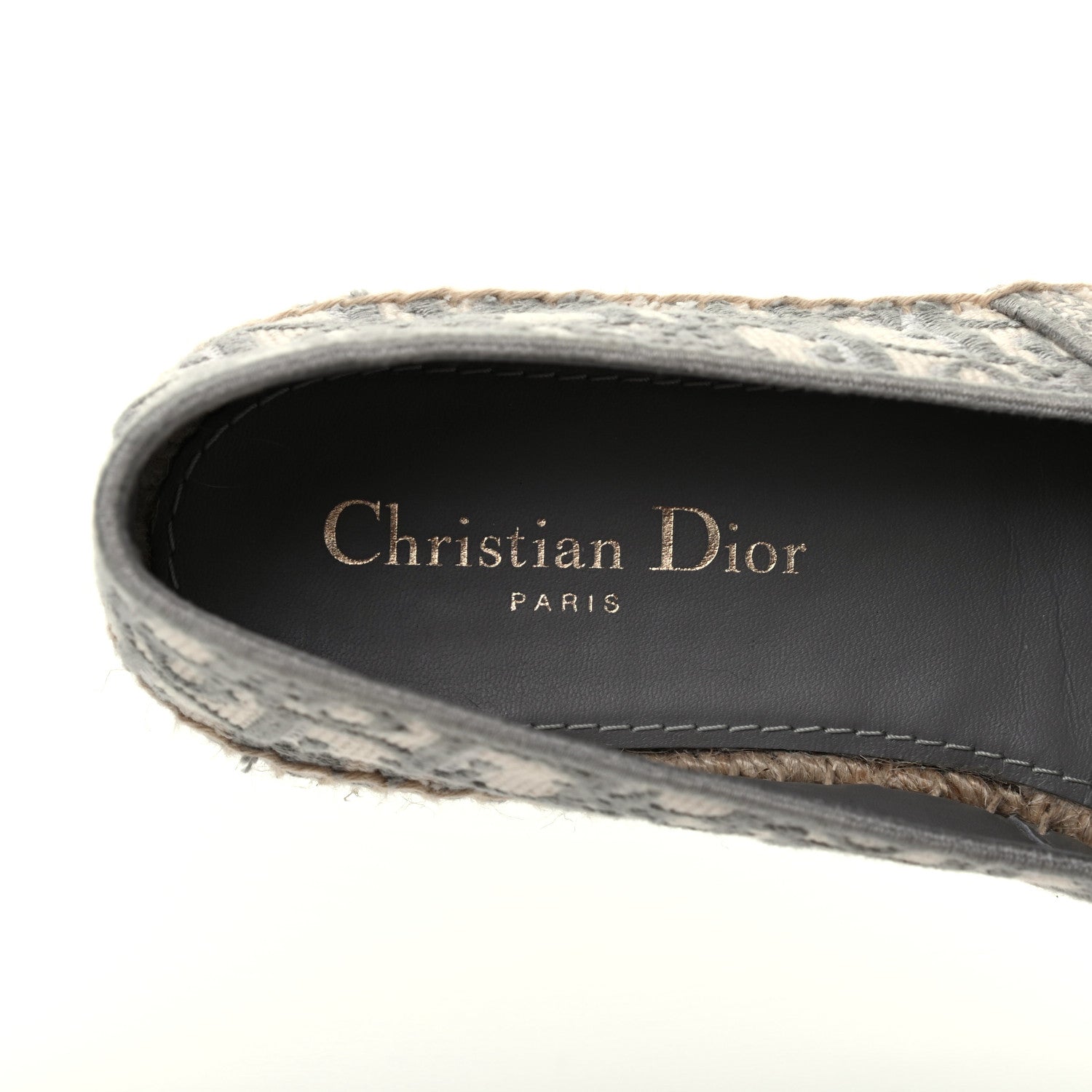 Christian Dior Oblique Embroidered Granville 15mm Espadrilles 38 Grey Stone 7 of 12