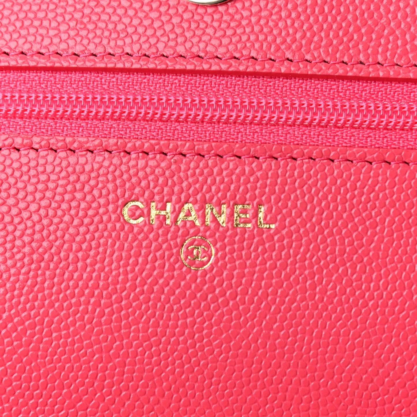 Caviar Quilted French New Wave Chain CC Wallet On Chain WOC Pink