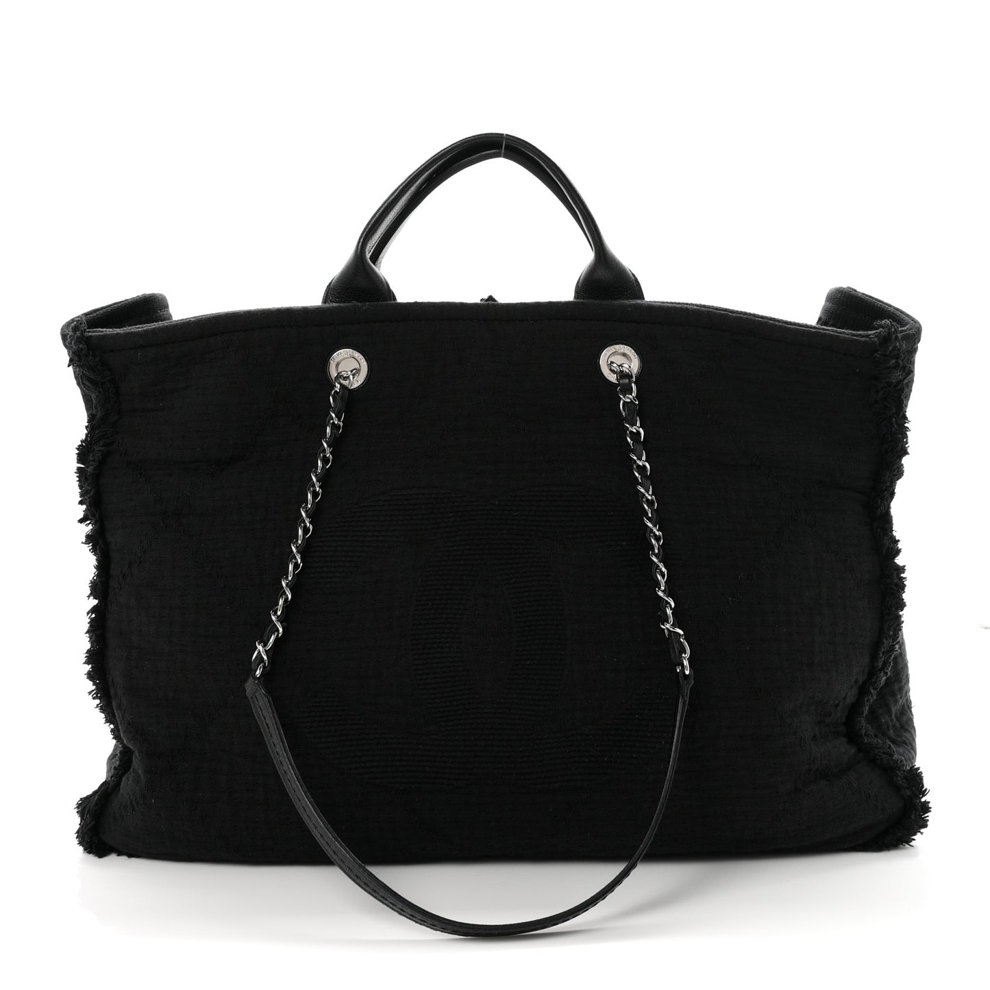 Canvas Extra Large Double Face Shopping Tote Black