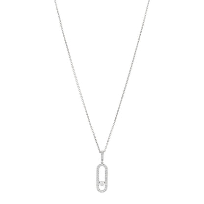 Messika 18K White Gold Diamond LM Move Uno Pave Pendant Necklace 1 of 4