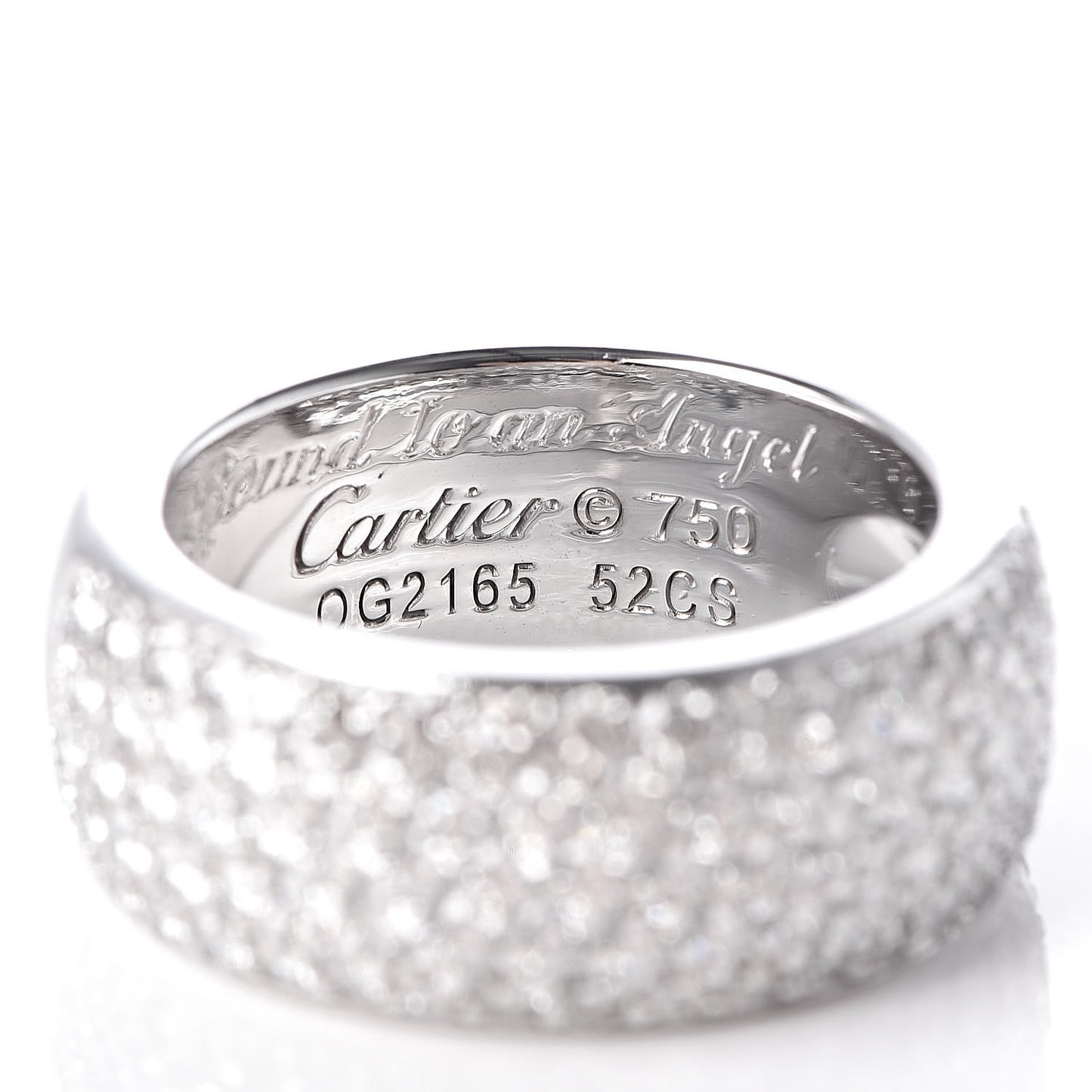 18K White Gold Diamond 5 Row Half Paved Band Ring 53 6.25