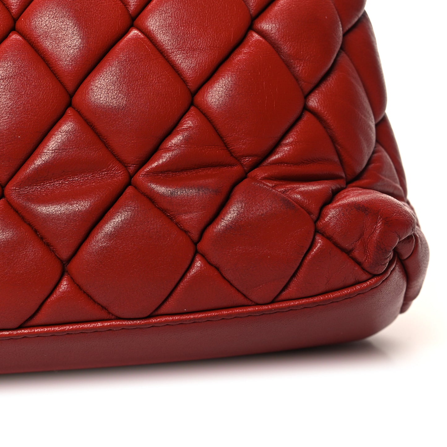 Lambskin Large New Bubble Flap Red