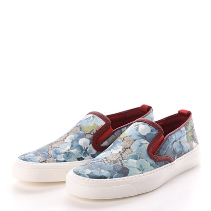 Gucci GG Supreme Monogram Blooms Womens Slip On Sneakers 35.5 Beige Blue Navy Red 3 of 8
