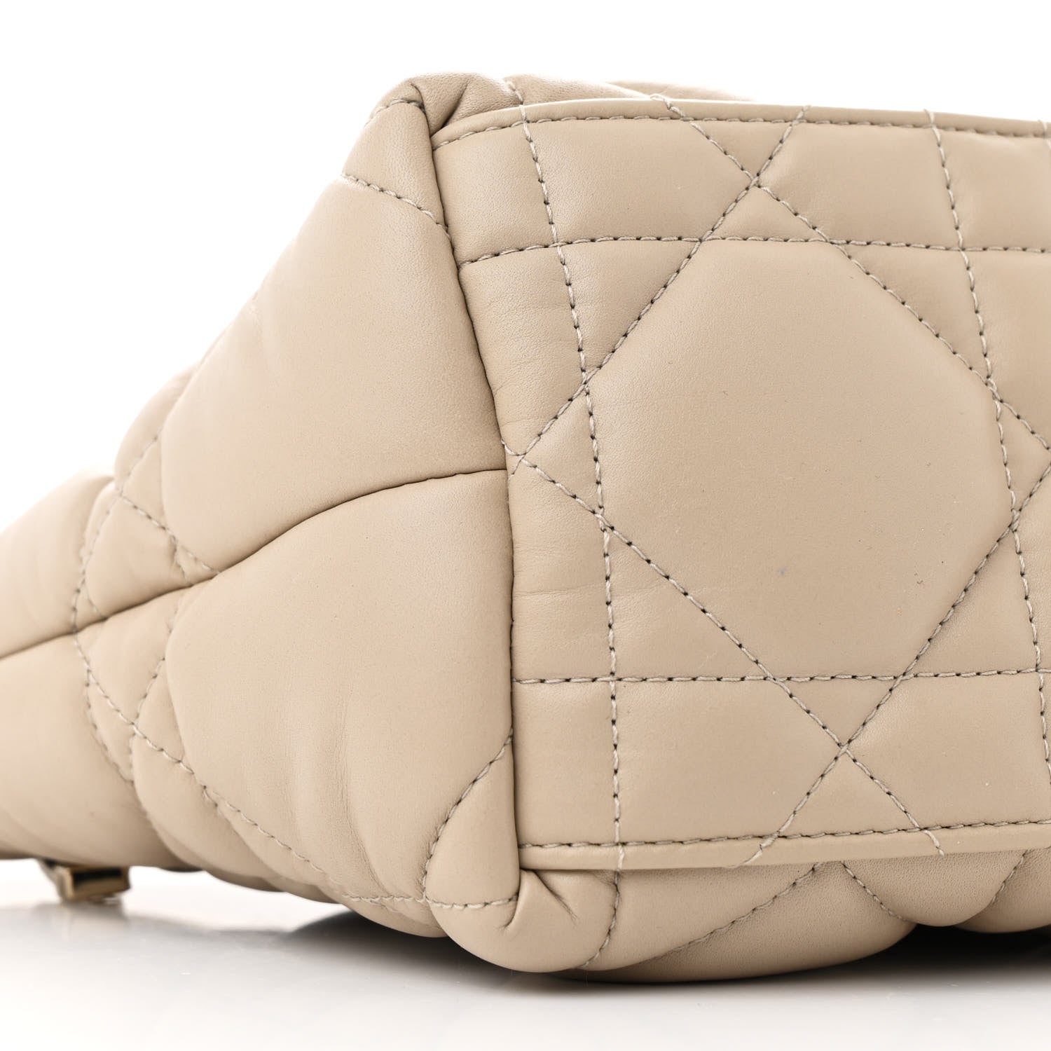 Christian Dior Calfskin Macrocannage Medium Diortravel Nomad Pouch Sand 9 of 10