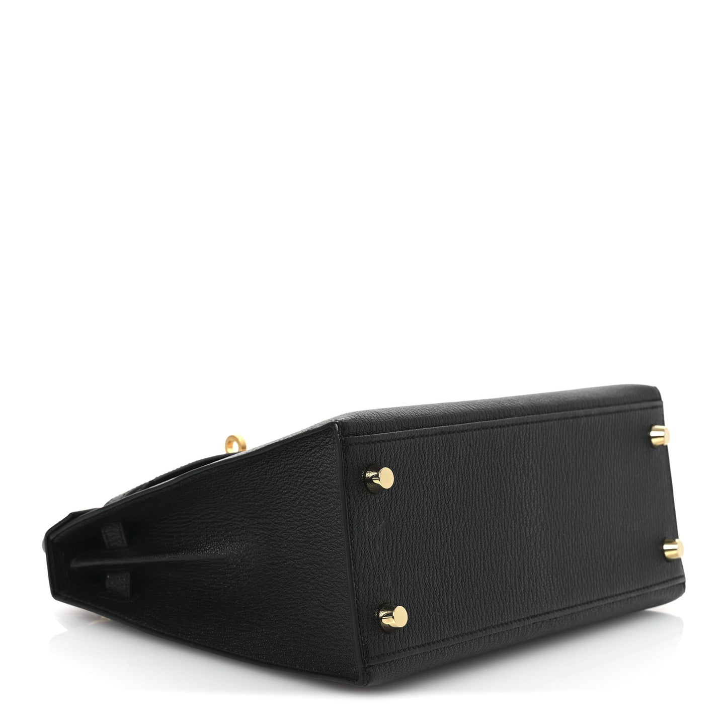 Chevre Mysore Horseshoe Kelly Sellier 25 Black Rose Pourpre