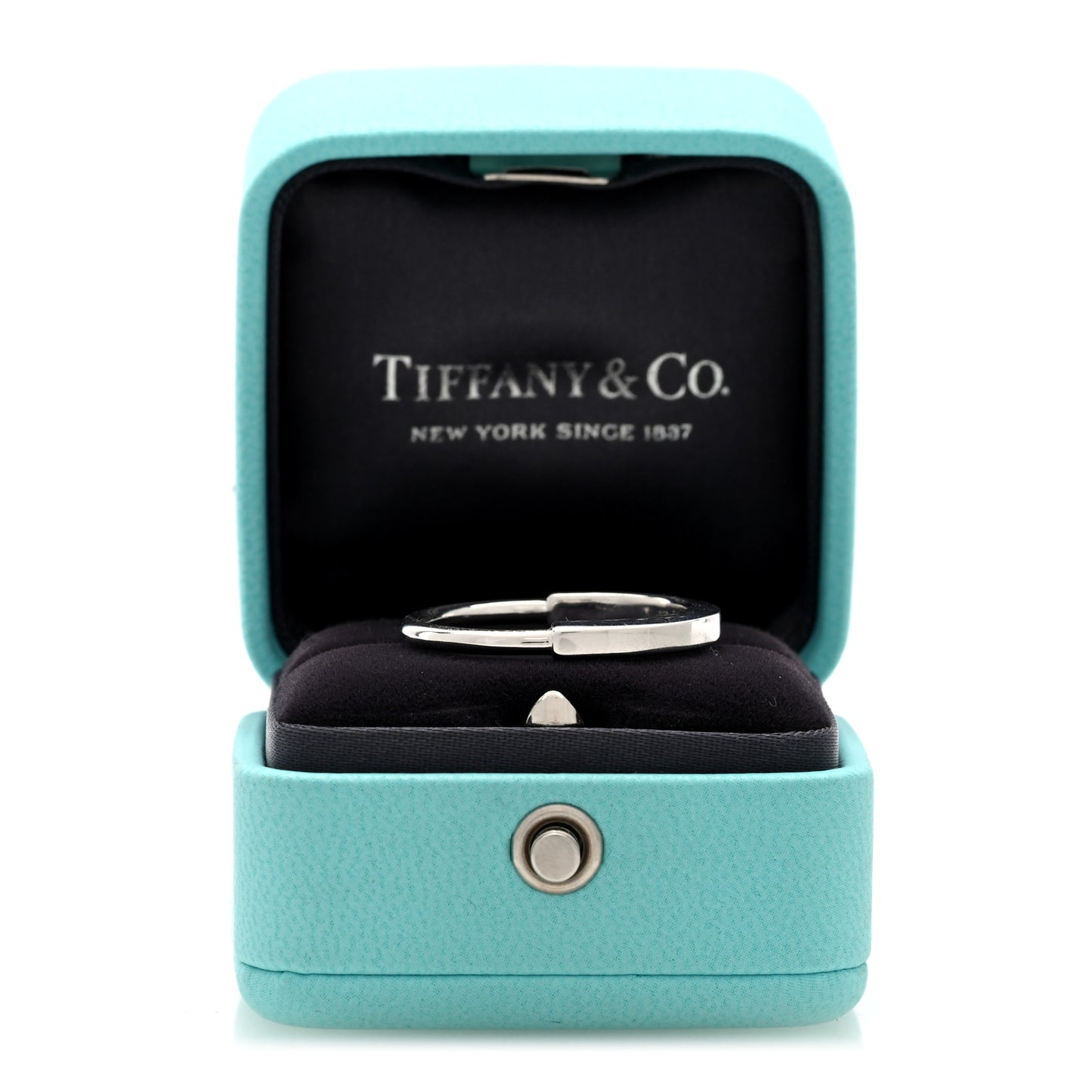 18K White Gold Lock Ring 60 9
