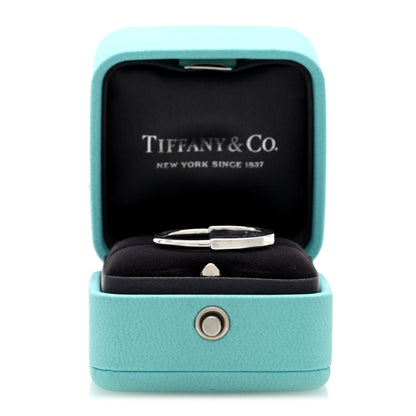 Tiffany 18K White Gold Lock Ring 60 9 5 of 5