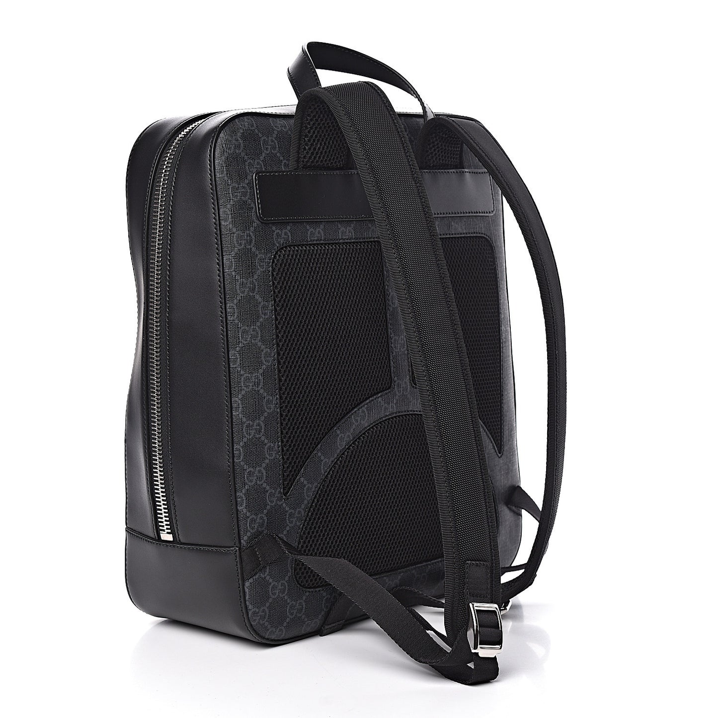 GG Supreme Monogram Web Tote Backpack Black Grey