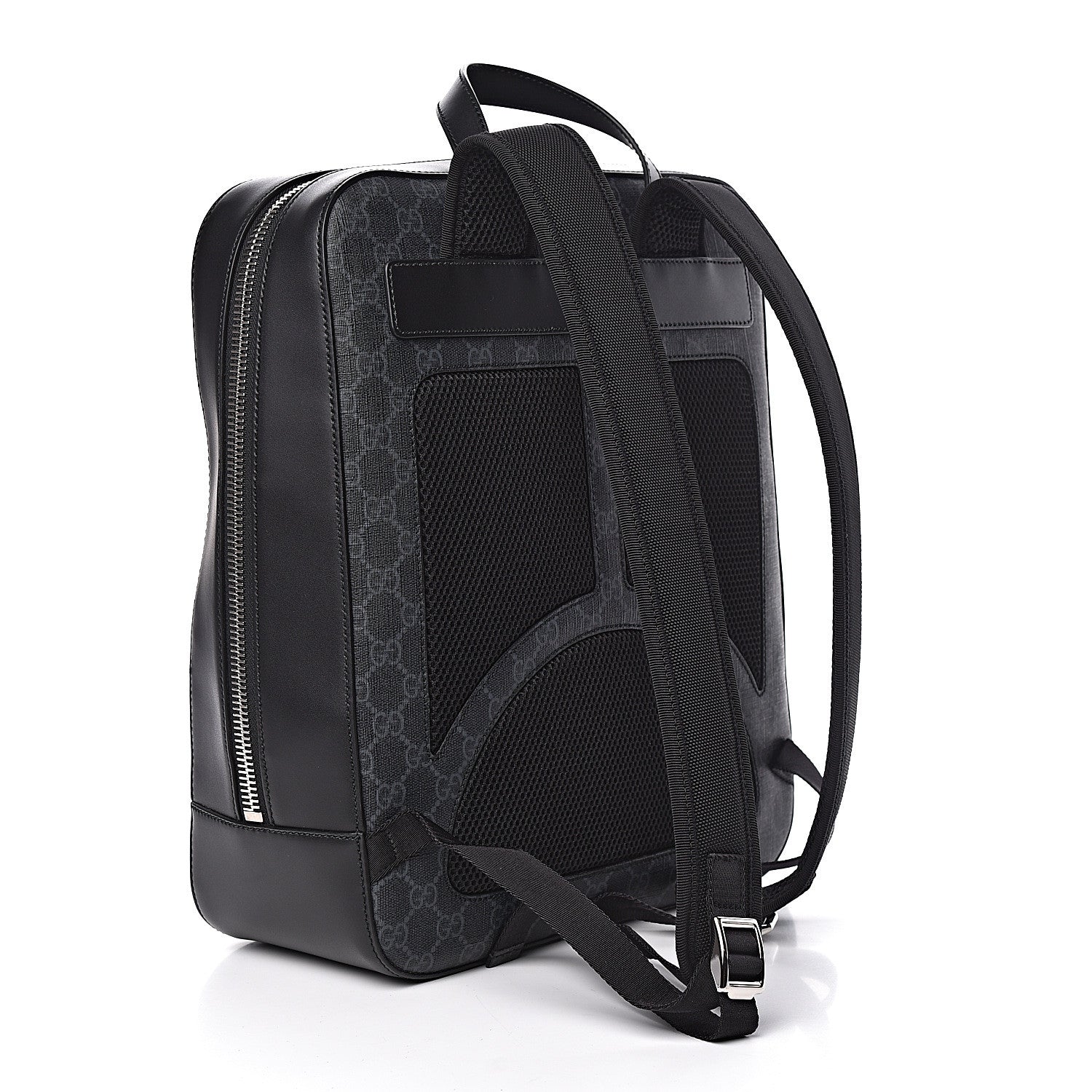 Gucci GG Supreme Monogram Web Tote Backpack Black Grey 3 of 10
