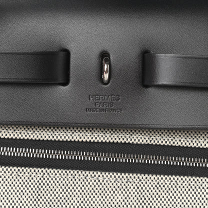 Hermes Toile H Berline Vache Hunter Herbag Zip PM 31 Black Ecru 7 of 13