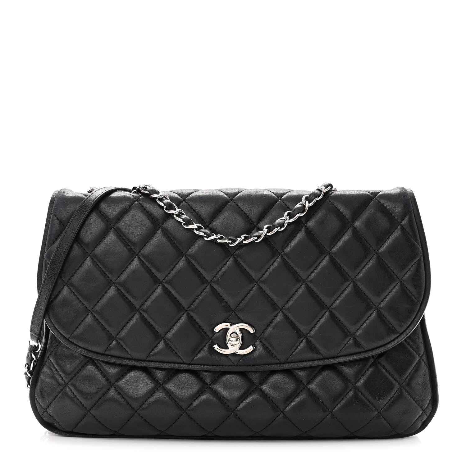 Chanel Lambskin Quilted Large Pagode Piping Flap Black 1 of 11