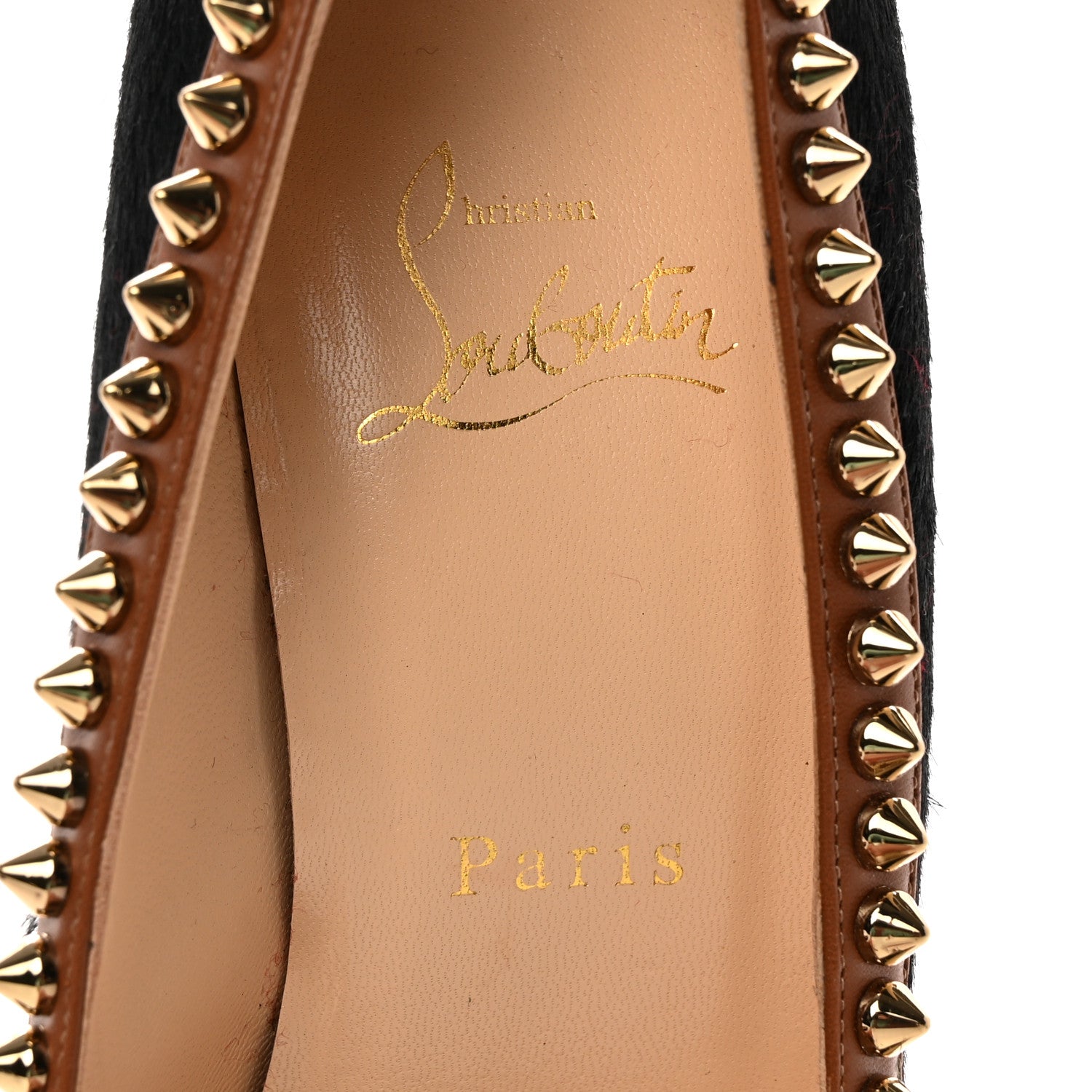 Christian Louboutin Pony Hair Malabar Hill Spikes 100 Pumps 38.5 Black 7 of 15