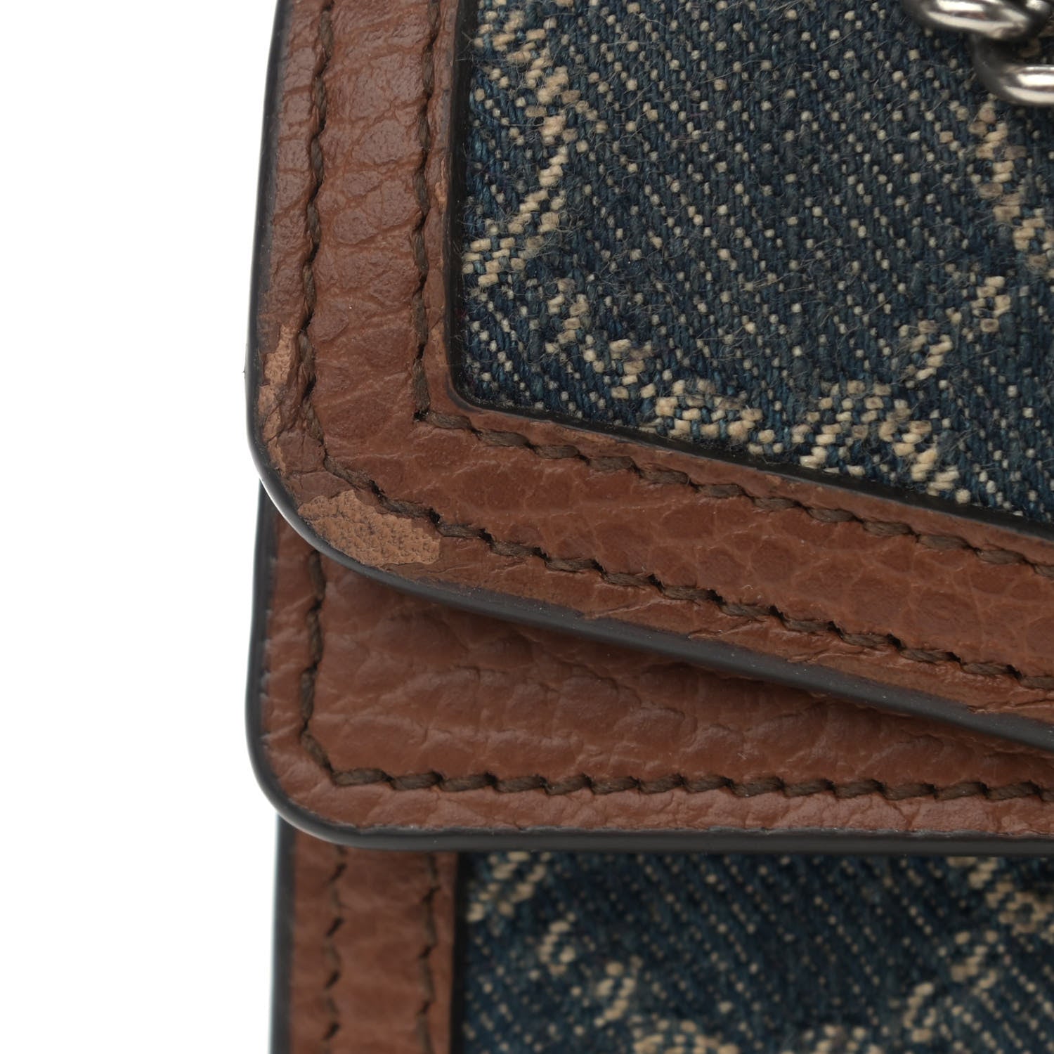 Gucci New Denim GG Monogram Dollar Calfskin Enamel Super Mini Dionysus Shoulder Bag Blue Tea Cuir Epilog Electric Blue 10 of 10