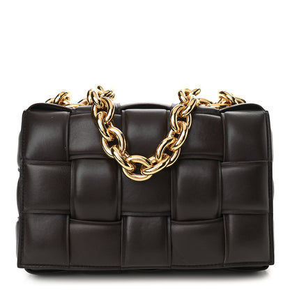 Bottega Veneta Lambskin Maxi Intreccio Padded Chain Cassette Crossbody Bag Black 1 of 9
