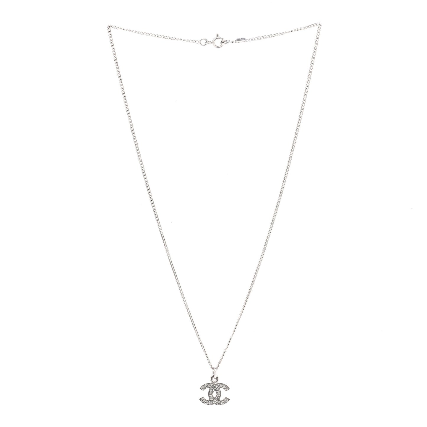 Crystal Timeless CC Necklace Silver
