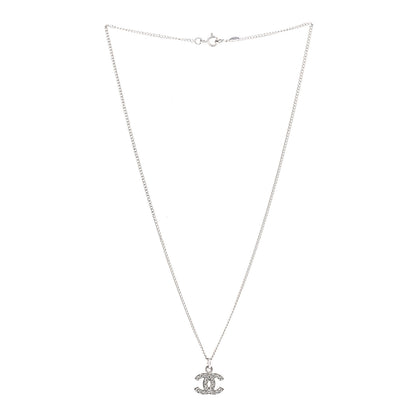 Chanel Crystal Timeless CC Necklace Silver 3 of 7