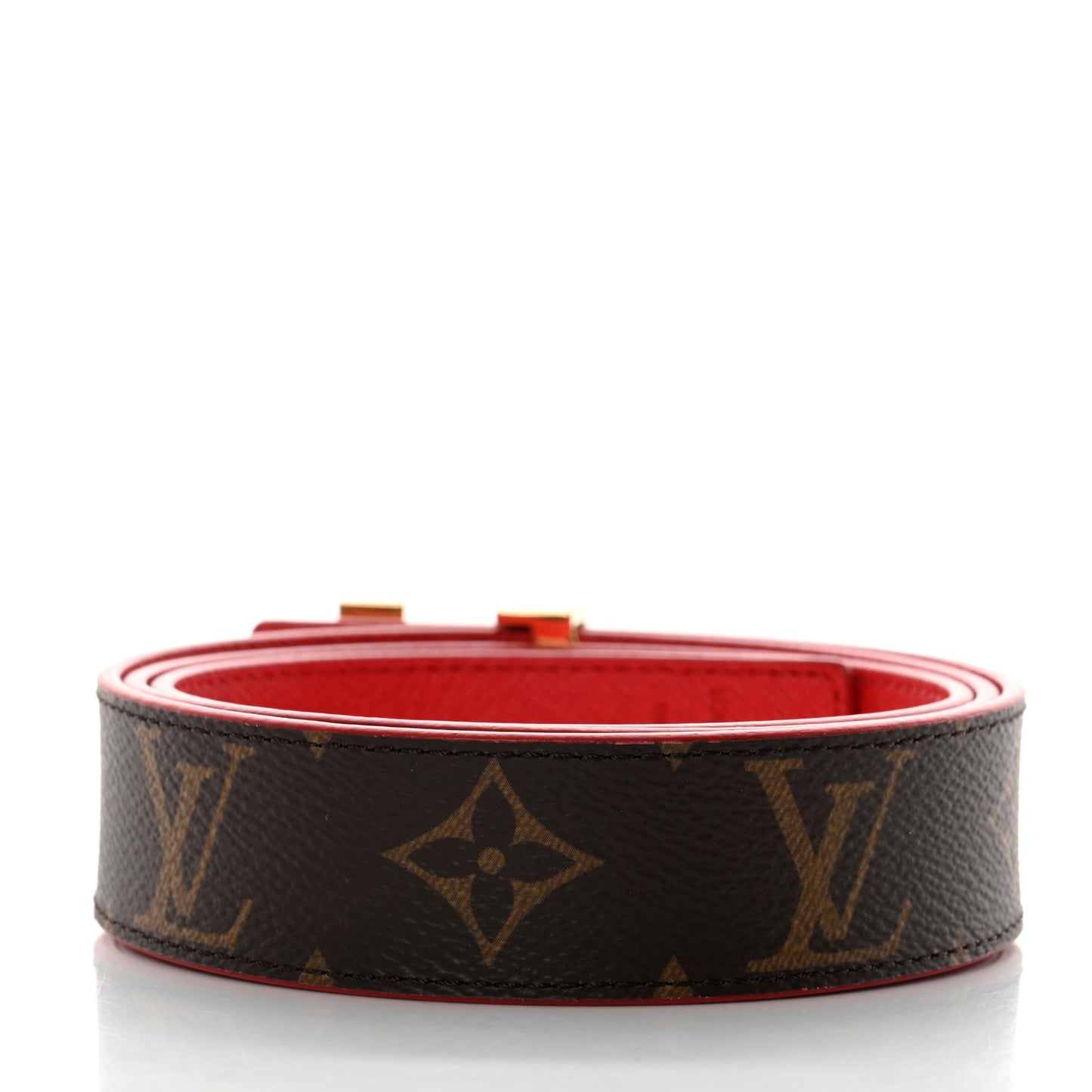 Monogram 30mm LV Initiales Reversible Belt 90 36 Coquelicot
