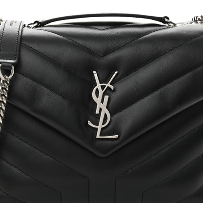 Saint Laurent Calfskin Y Quilted Monogram Small Loulou Chain Satchel Black 6 of 8