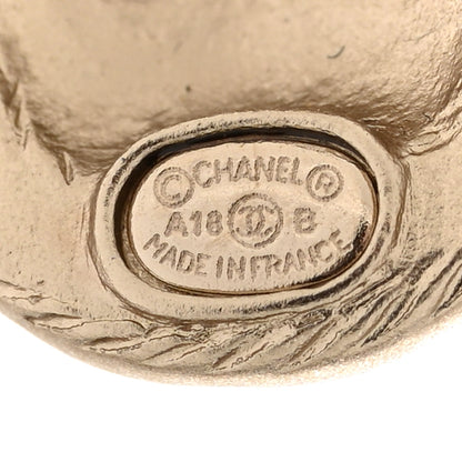 Chanel CC Quilted Round Earrings Gold Black 4 of 4