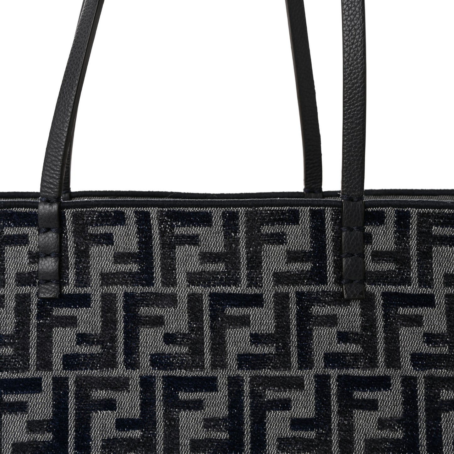 Chenille Vitello Santa Barbara FF Large Roll Reversible Shopping Tote Grigio Notte Flamingo