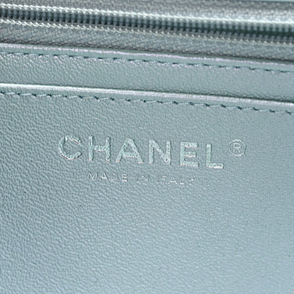 Chanel Iridescent Calfskin Quilted Mini Rectangular Flap Light Blue 7 of 9