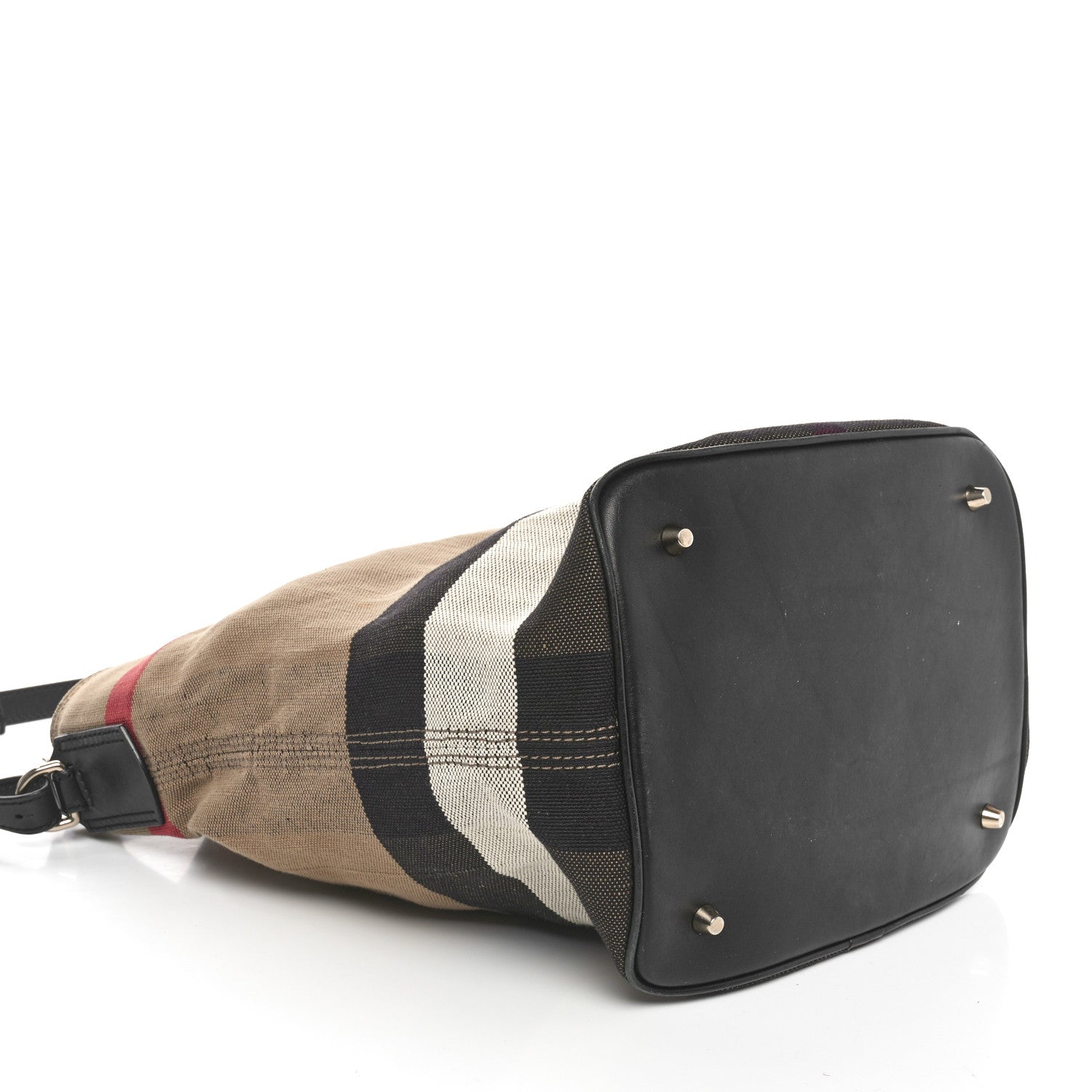 Burberry Canvas Mega Check Medium Ashby Hobo Black 4 of 12