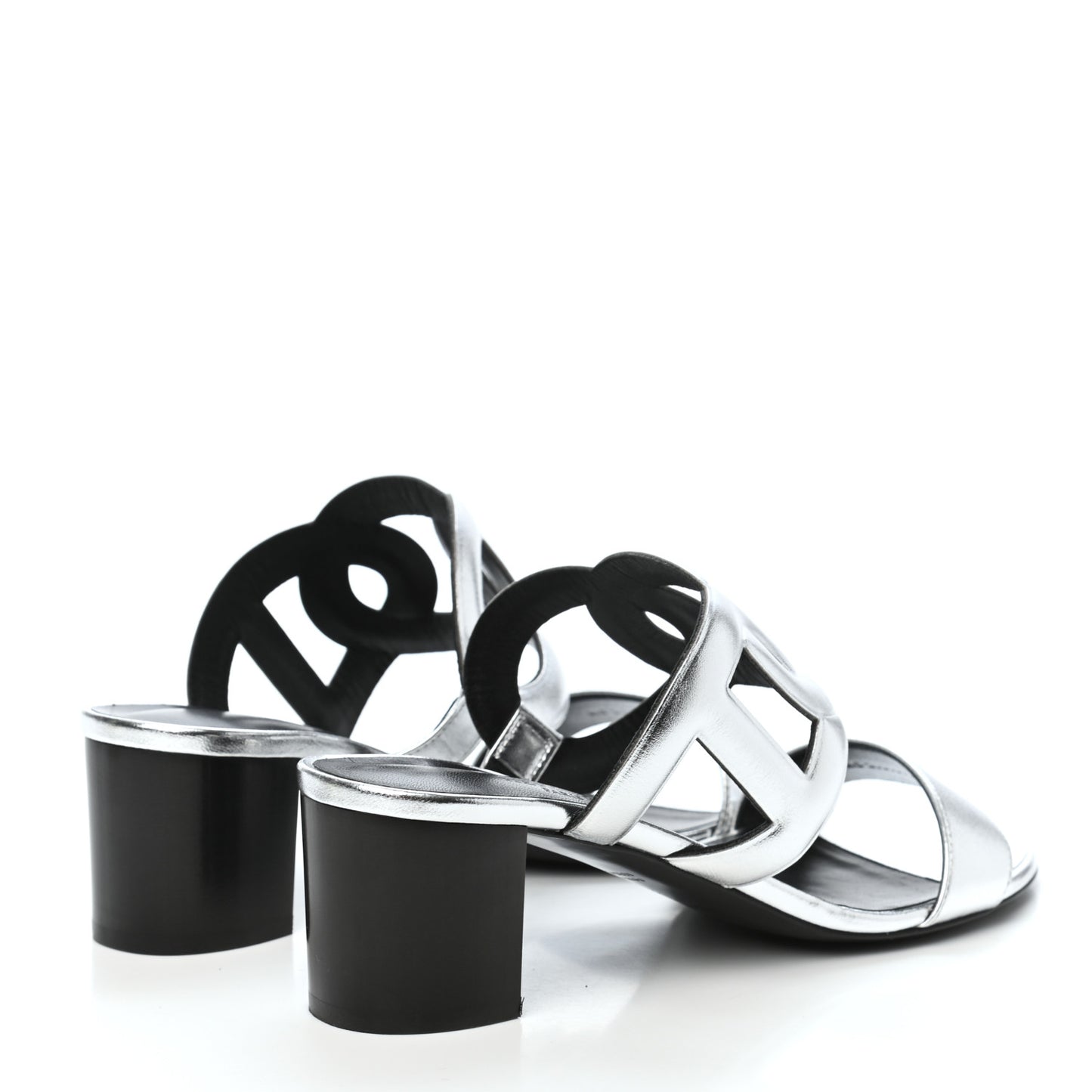 Metallic Nappa Bikini Sandals 39 Argent