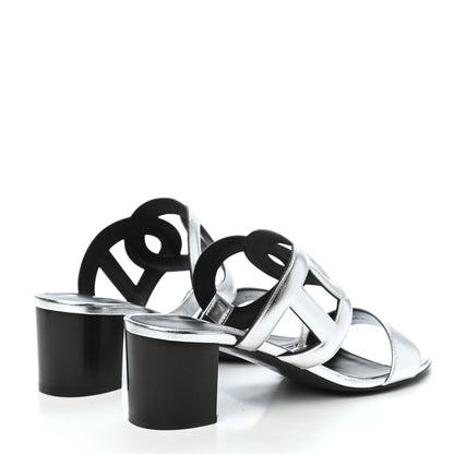Hermes Metallic Nappa Bikini Sandals 39 Argent 4 of 8