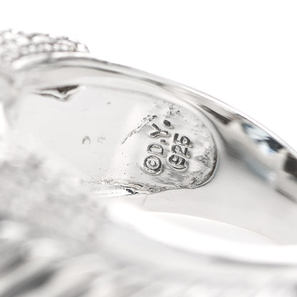 David Yurman Sterling Silver Blue Topaz Diamond 14mm Cocktail Ring 57 8 5 of 7